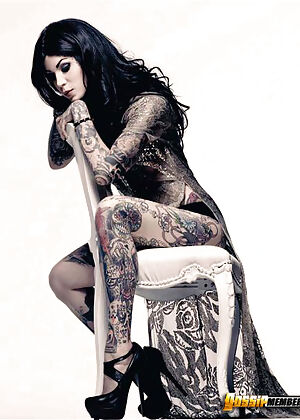 Kat Von D tattooed